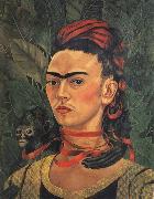 Frida Kahlo Self-Portrait with Monkey oil on canvas